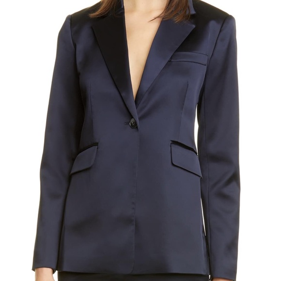 BRAND NEW Lewit Satin Navy Blazer - Picture 2 of 4